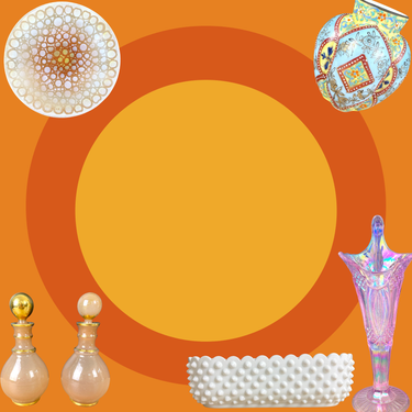 Vintage decorative glass collection including art glass, victorian glass, bohemian glass and vases