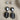 Alexis Bittar black marbled lucite and pavé dangle earrings - post pierced - NextStage Vintage