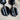 Alexis Bittar black marbled lucite and pavé dangle earrings - post pierced - NextStage Vintage