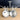 Hammered aluminum and glass condiment set - vintage serving set - NextStage Vintage