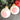 5 West Germany glass Christmas ornaments red & white glitter starburst - gems - vintage - NextStage Vintage