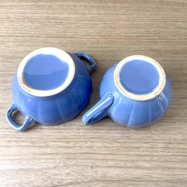 Stangl Colonial blue creamer and open sugar bowl - 1930s vintage - NextStage Vintage