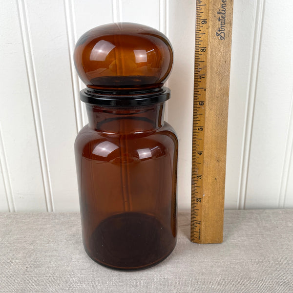 Brown apothecary style storage jar - made in Belgium - 1970s vintage - NextStage Vintage