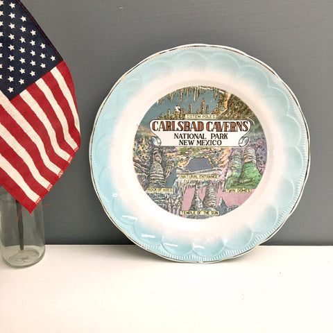 Carlsbad Caverns souvenir plate - vintage New Mexico road trip souvenir - NextStage Vintage