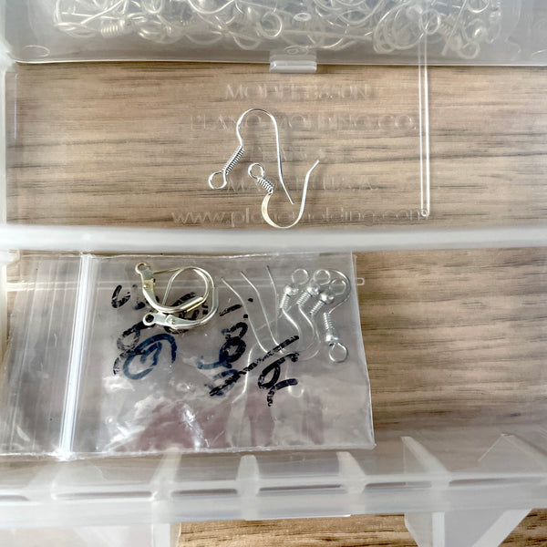 Pierced earring wires - 200 plus fish hook sets - mixed styles - destash lot - NextStage Vintage