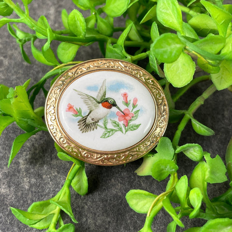 Avon Summer Song hummingbird pin - vintage bird jewelry - NextStage Vintage