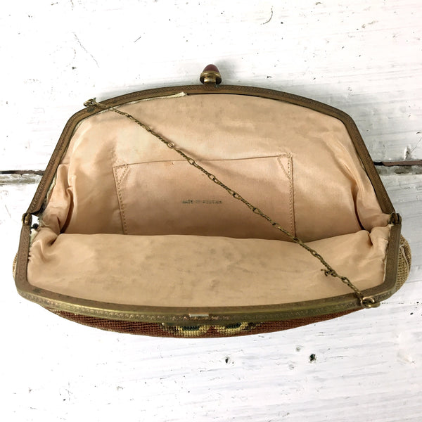 Petit point handbags - set of 2 - vintage small evening accessory - NextStage Vintage