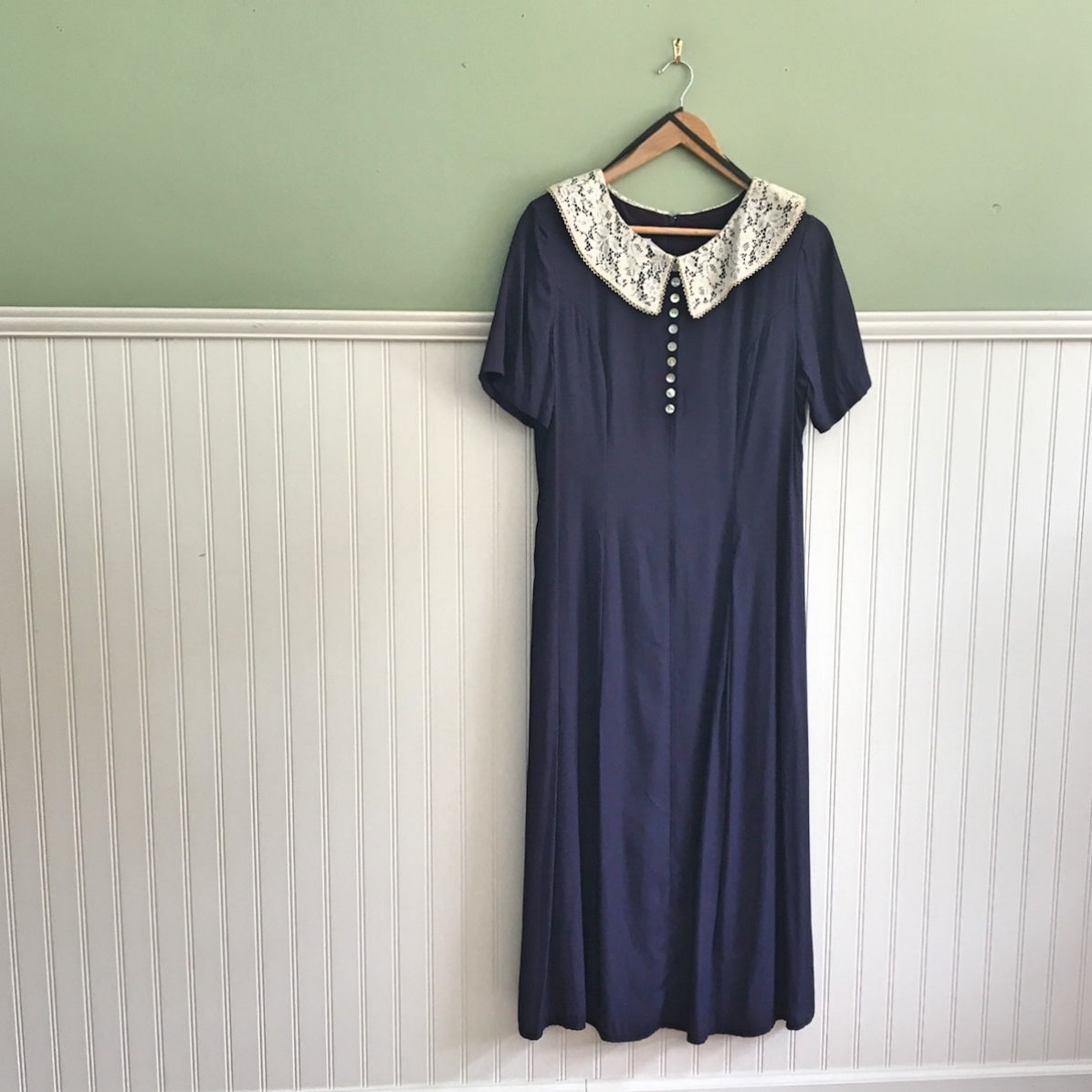 Nina Piccalino navy and lace dress - size s-m