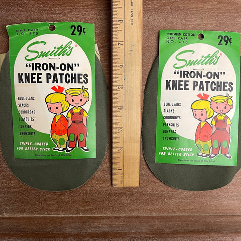 Smith's Iron-On Knee Patches - vintage 1950s sewing ephemera - NextStage Vintage