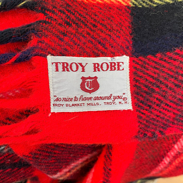 Troy Robe plaid throw - 52" x 54" - vintage blanket - NextStage Vintage