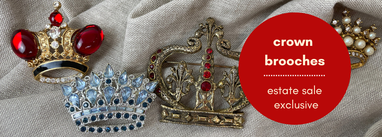 vintage crown brooches