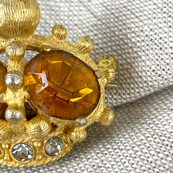 Bellini queen's crown pin - 1970s vintage brooch - NextStage Vintage