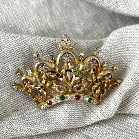 DeNatale Brothers royal crown pin - 1950s vintage - NextStage Vintage