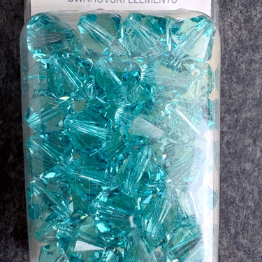 48 10mm Swarovski Elements XILION bicone crystal beads – lt turquoise - factory pack - NextStage Vintage