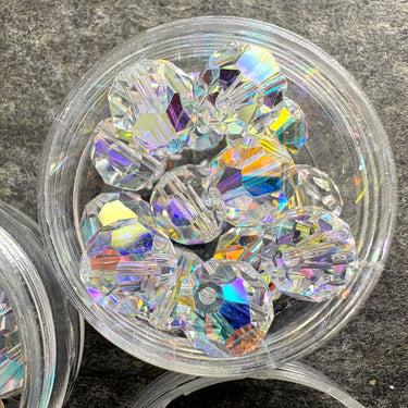 40 10mm Crystal AB round crystal beads – likely Swarovski - destash lot - NextStage Vintage