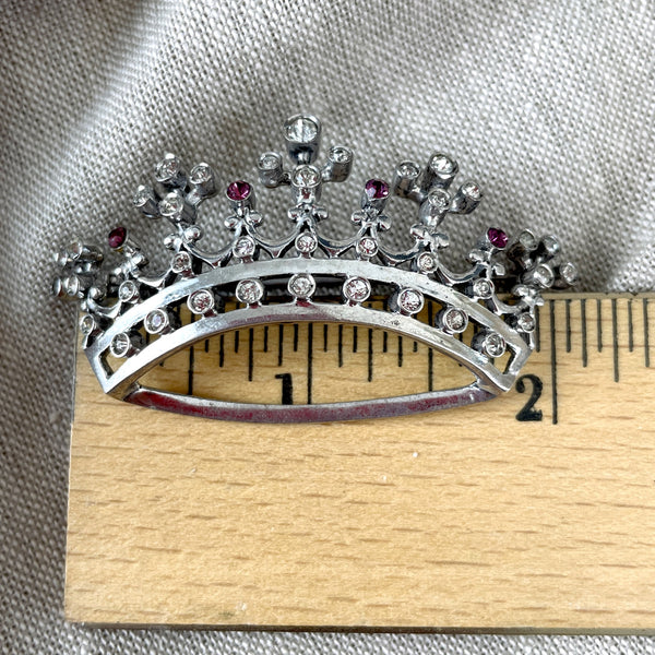 Sterling 5 point crown with rhinestones - 1950s vintage - NextStage Vintage