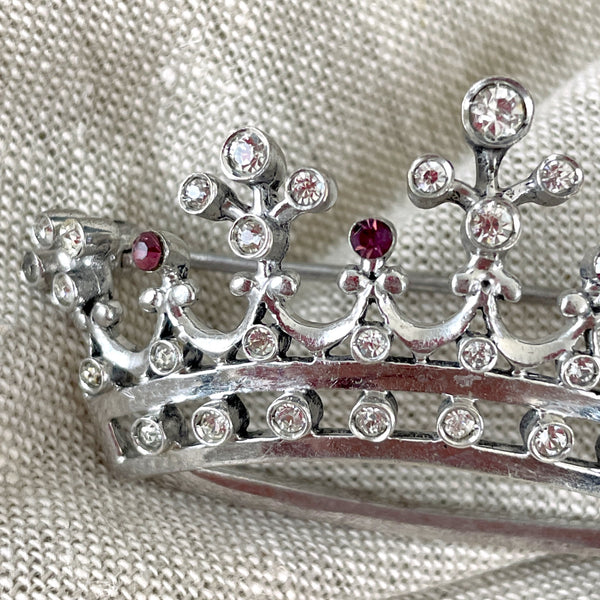Sterling 5 point crown with rhinestones - 1950s vintage - NextStage Vintage