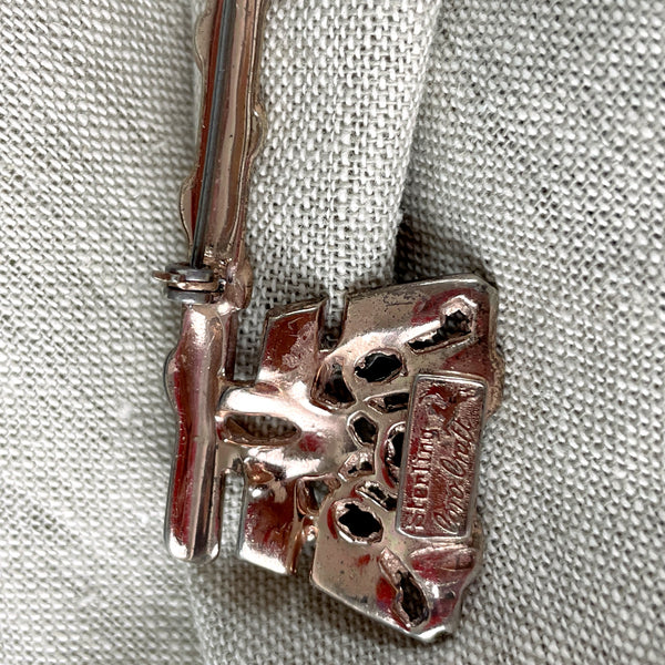 Corocraft serpent key brooch pendant - sterling - 1939 - NextStage Vintage