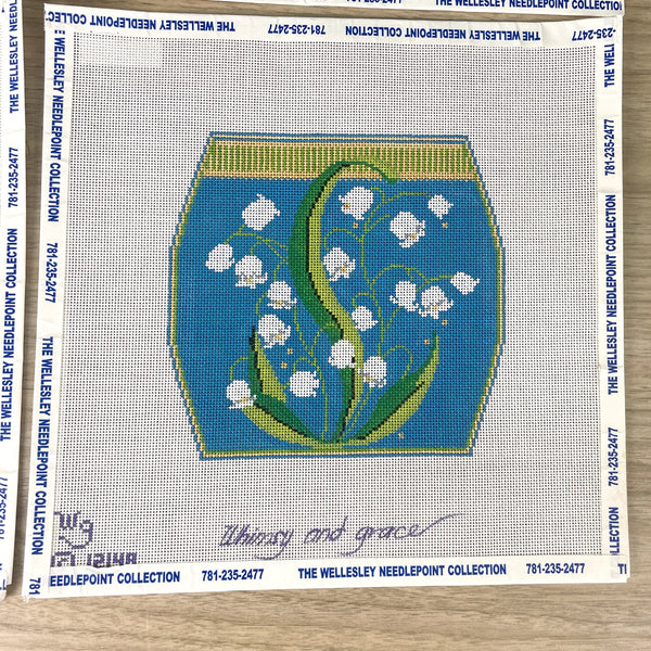 Whimsy and Grace Lily of the Valley Purse needlepoint canvas set #12148 - NextStage Vintage