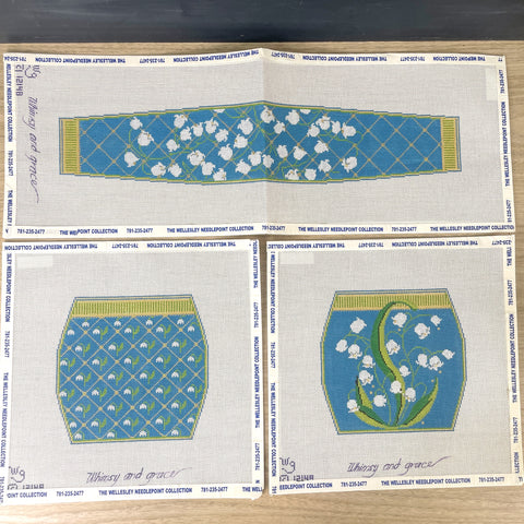 Whimsy and Grace Lily of the Valley Purse needlepoint canvas set #12148 - NextStage Vintage