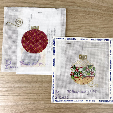 Whimsy and Grace ornament needlepoint canvases #12432 and #12236 - NextStage Vintage