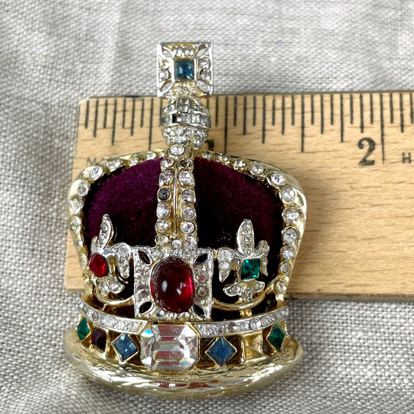 Corocraft Royal Coronation Crown brooch - 1950s vintage - NextStage Vintage