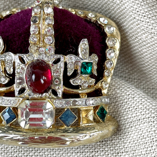 Corocraft Royal Coronation Crown brooch - 1950s vintage - NextStage Vintage