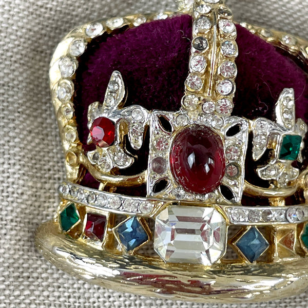 Corocraft Royal Coronation Crown brooch - 1950s vintage - NextStage Vintage