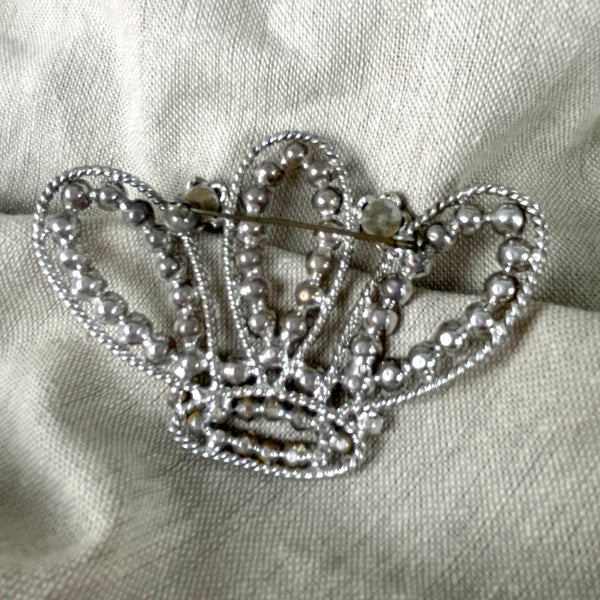 Impressive sterling crown brooch - 1920s vintage - NextStage Vintage