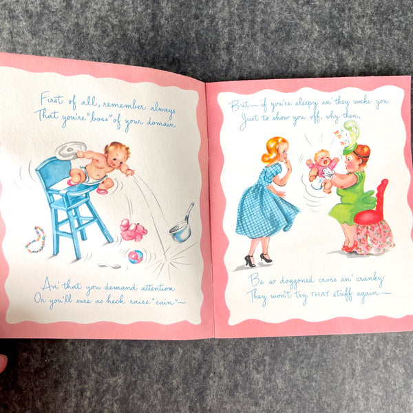 3 vintage greeting card booklets - new baby and valentine - NextStage Vintage