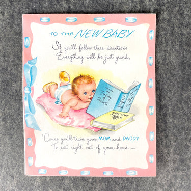 3 vintage greeting card booklets - new baby and valentine - NextStage Vintage