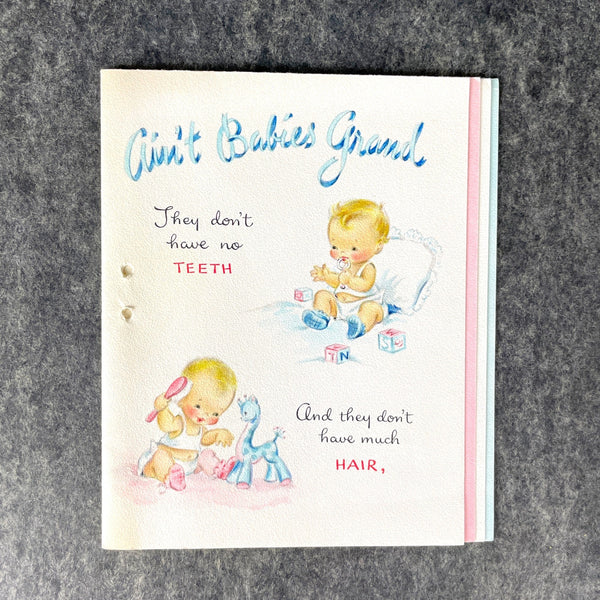 3 vintage greeting card booklets - new baby and valentine - NextStage Vintage