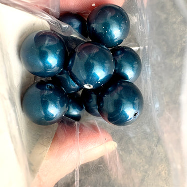 12mm round Swarovski crystal pearls - 20 pc - petrol - estate destash - NextStage Vintage