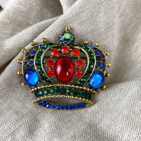 Bellini queen's crown pin - 1970s vintage brooch