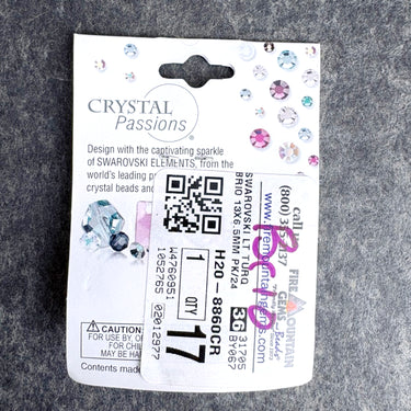 24 Swarovski briolette 13x6.5mm crystal beads - lt turquoise - factory pack - NextStage Vintage