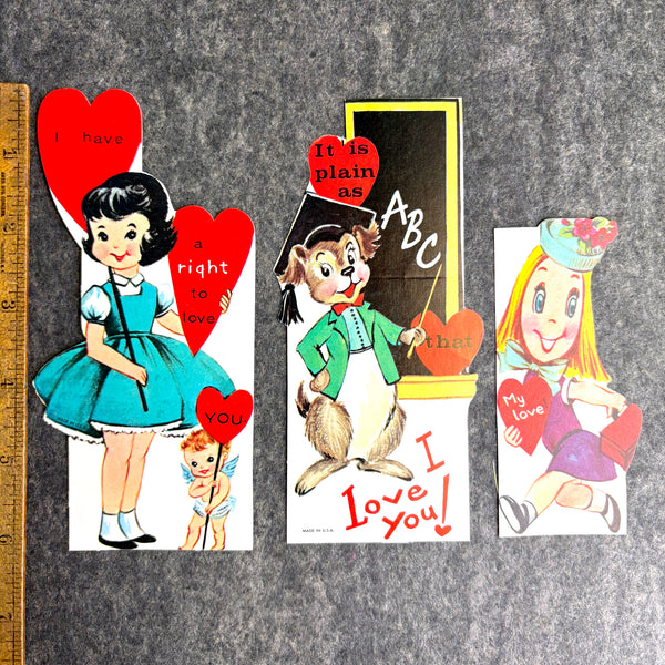 1960s school valentines cards - 14 unused