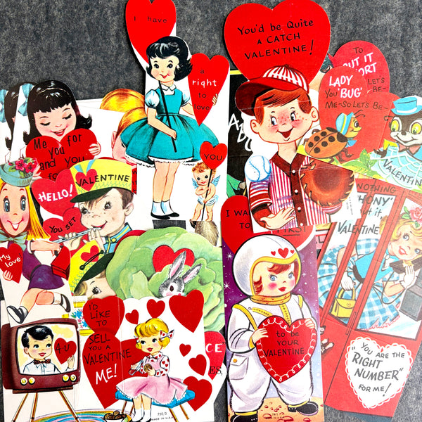 1960s school valentines cards - 14 unused