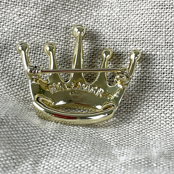 Hallmark card company gold crown pin - vintage brooch - NextStage Vintage