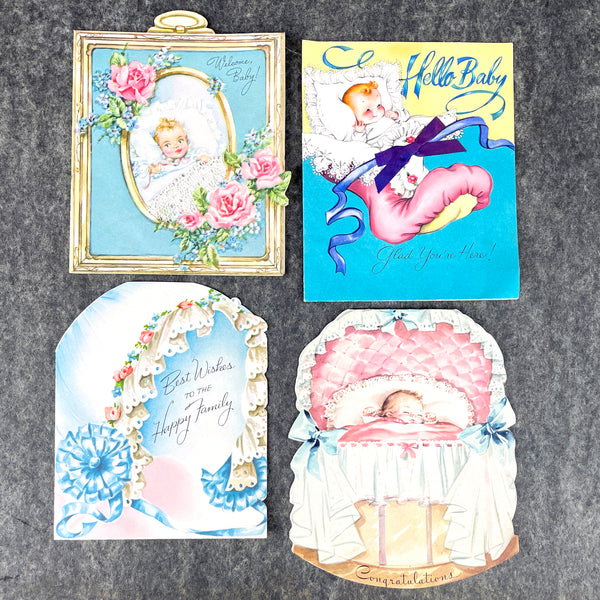 15 new baby greeting card lot - 1950s vintage - used