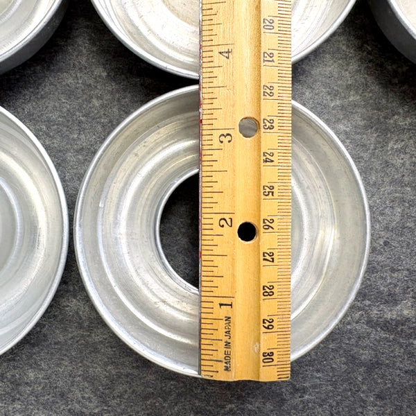 16 mid century mini round aluminum ring molds - Jello salads and dessert mold - wreath crafting - NextStage Vintage