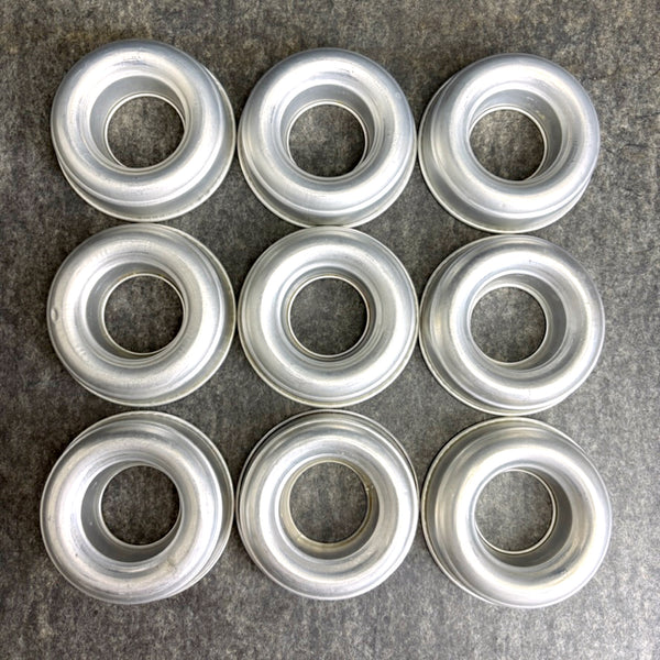 16 mid century mini round aluminum ring molds - Jello salads and dessert mold - wreath crafting - NextStage Vintage