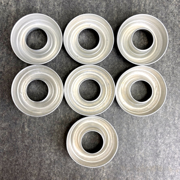 16 mid century mini round aluminum ring molds - Jello salads and dessert mold - wreath crafting - NextStage Vintage