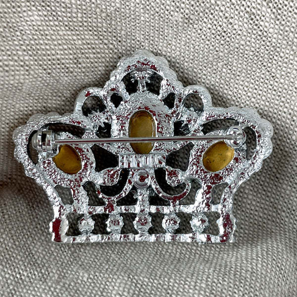 Emmons matching crown brooches - a pair - 1960s vintage - NextStage Vintage