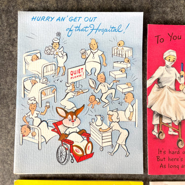 5 vintage get well cards - 1950s - 1960s - NextStage Vintage