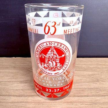Vintage 1961 souvenir glass for The American Ceramic Society 63rd meeting - NextStage Vintage