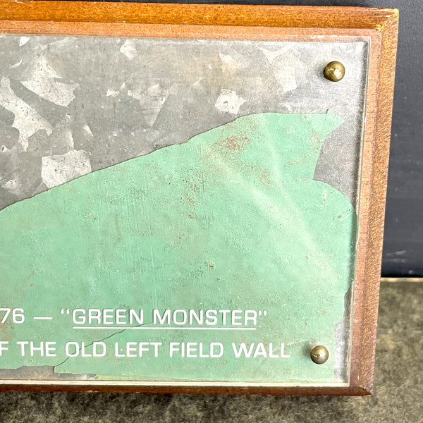 1976 Fenway Park Green Monster piece - Jimmy Fund paperweight