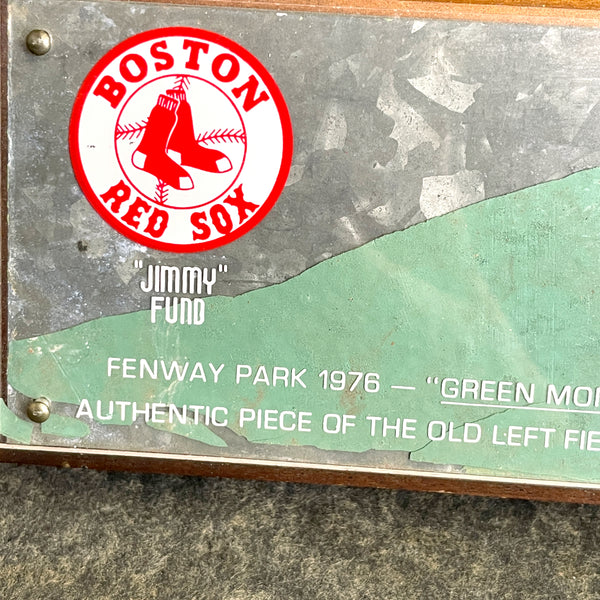 1976 Fenway Park Green Monster piece - Jimmy Fund paperweight