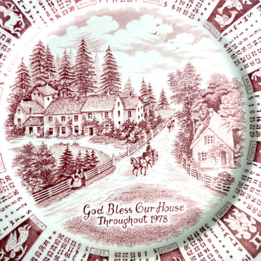 1978 Alfred Meakin Staffordshire transferware calendar plate - vintage 70s decor - NextStage Vintage