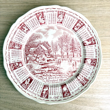 Myott Staffordshire England Calendar Plate - Vintage 1981 - Made in England - NextStage Vintage