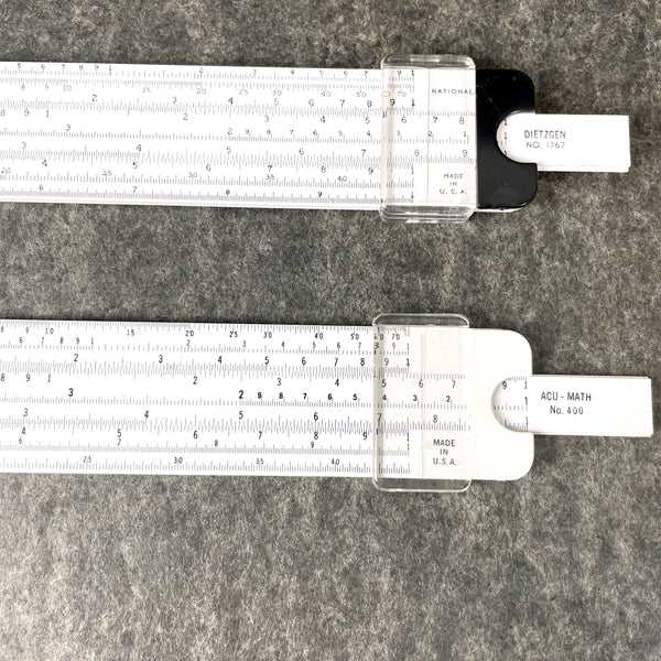 2 vintage slide rules - Dietzgen 1767 and Acu Math 400